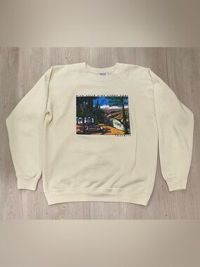 Vintage Hanes Yosemite Glen Aulin High Sierra Camp Sweatshirt Cream Size L USA